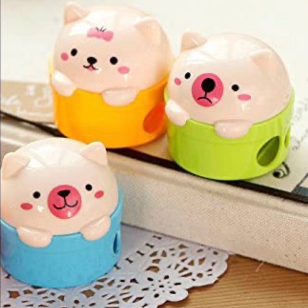 4 kawaii kitty cat two size pencil sharpeners